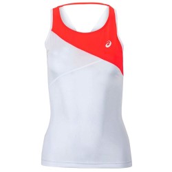 Women's top Asics Club W Tank - brilliant white/diva pink