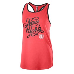 Women's top Wilson New York City Calligra Tech Tank W - fiery coral