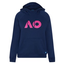 Women's jumper Australian Open Hoodie Boucle Logo - navy