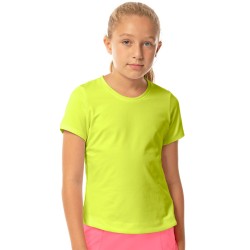 Girls' T-shirt Lucky in Love Core Dynamic High-Low S/S Girls - neon yellow