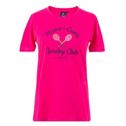 Women's T-shirt Monte-Carlo Country Club Vintage Print - fuxia