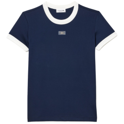 Women's T-shirt Lacoste Slim Fit Cotton Tennis T-Shirt - navy blue/white