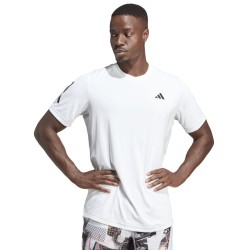 Men's T-shirt Adidas Club 3 Stripes Tennis Tee - white blanc