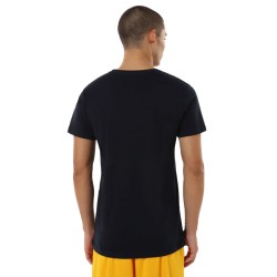 Men's T-shirt Australian Cotton T-Shirt Brush Line Print - blu navy