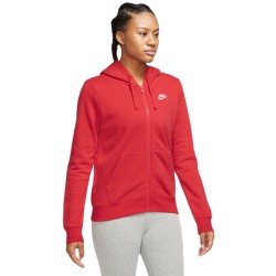 Women's jumper Nike Sportswear Club Fleece Full Zip Hoodie - university red/white