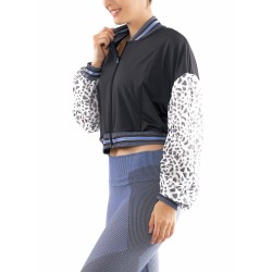 Women's jumper Lucky in Love On The Prowl Prowl Cropped Bomber Jacket Women - charcoal