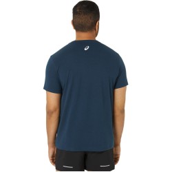 Men's T-shirt Asics Chest Logo Short Sleeve T-Shirt - french blue/briliant white