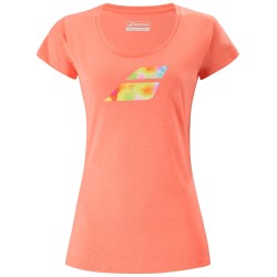 Women's T-shirt Babolat Exercise Big Flag Tee Women - living coral heather