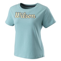 Women's T-shirt Wilson Script Eco Cotton Tee W - reef waters