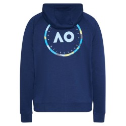 Men's Jumper Australian Open Zip Hoodie Round Logo - navy