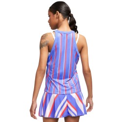Women's top Nike Court W Printed Dry Tank - royal pulse/white
