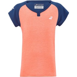 Girls' T-shirt Babolat Play Cap Sleeve Top Girl - fluo strike/estate blue