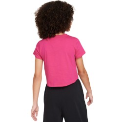 Girls' T-shirt Nike Sportswear Crop Futura Tee - fireberry/white