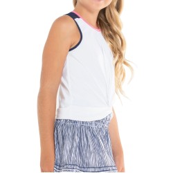 Girls' T-shirt Lucky in Love Santa FE Glow Pretty Bow Tank - white/navy