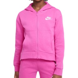Girls' jumper Nike Sportswear Club Fleece Full Zip Hoodie - active fuchsia/white
