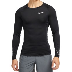 Men’s compression clothing Nike Pro Dri-Fit Tight Top LS M - black/white
