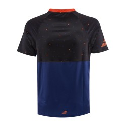 Boys' t-shirt Babolat Exercise Big Babolat Tee - black/estate blue