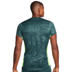 Men's T-shirt Nike Court Dri-Fit Advantage Printed Tennis Top - deep jungle/lime blast/white