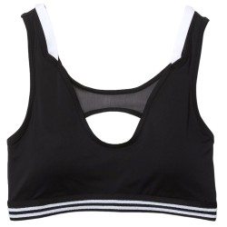 Women's bra Lacoste Contrast Accents And Cut-Outs Sports Bra - black/white/black