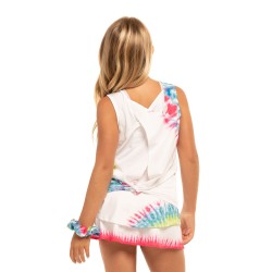 Girls' T-shirt Lucky in Love Novelty Summer Fun Tie Back Tank - multicolor