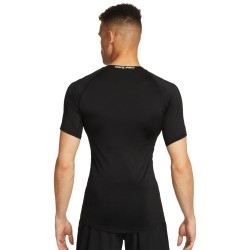 Men’s compression clothing Nike Pro Dri-FIT Tight Short-Sleeve Fitness Top - black/white