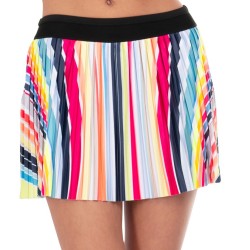 Women's skirt Lucky in Love Novelty Print Long Spectrum Pleated Skirt - multi