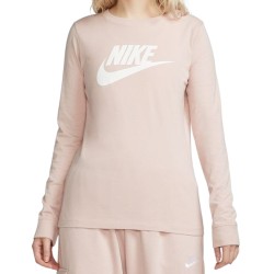 Women's long sleeve T-shirt Nike Swoosh Essential Long Sleeve Icon Futura - pink oxford