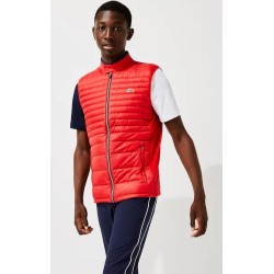 Men's vest Lacoste Men's SPORT Lightweight Water-Resistant Quilted Vest - red/navy blue/white
