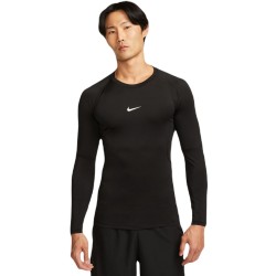 Men’s compression clothing Nike Pro Dri-FIT Tight Long-Sleeve Fitness Top - black/white