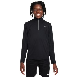 Boys' t-shirt Nike Dri-Fit Poly+ 1/4 Zip - black/reflective silver