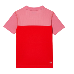 Boys' t-shirt Lacoste Tennis x Daniil Medvedev Jersey T-Shirt - pink/red/blue