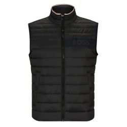 Men's vest BOSS x Matteo Berrettini Water-Repellent Padded Gilet With 3D Logo Tape - black