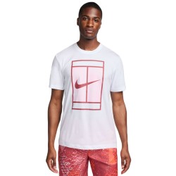 Men's T-shirt Nike Court Dri-Fit Tennis T-Shirt - white/cedar