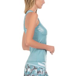 Women's top Lucky in Love Can't Find Me Love Feelin' Mesh Tank With Bra - eucalyptus