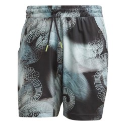 Men's shorts Adidas Printed Tennis Short Pro - black/semi flash aqua/dash grey