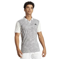 Men's Polo T-shirt Adidas Tennis Airchill Pro Freelift Poloshirt - grey two/black/off white