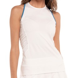 Women's top Lucky in Love Playing In Paradise In A Ruche Tank - white