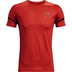 Men's T-shirt Under Armour Men's UA RUSH HeatGear 2.0 Emboss Short Sleeve - radiant red/black