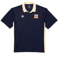 Men's Polo T-shirt Lacoste Unisex Sport Roland Garros Edition Ultra-Dry Polo Shirt - navy blue/yellow