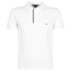 Men's Polo T-shirt Tommy Hilfiger Essential RWB Detail Slim Polo - white