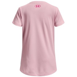 Girls' T-shirt Under Armour Girls' UA Tech Print Fill Big Logo Short Sleeve - pink sugar/charge