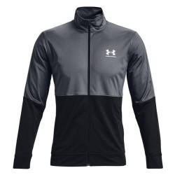 Men's Jumper Under Armour Men's UA Pique Track Jacket - black/white