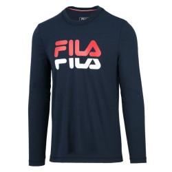 Men's long sleeve T-shirt Fila Longsleeve Lino T-Shirt - peacoat blue