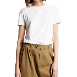 Women's T-shirt Tommy Hilfiger 1985 Regular Mini Corp Logo C-NK SS - ecru