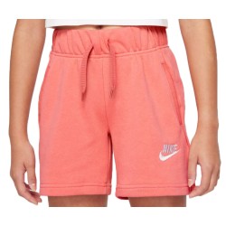 Girls' shorts Nike Sportswear Club FT 5 Short G - pink salt/white