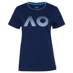 Women's T-shirt Australian Open T-Shirt AO Textured Logo - navy