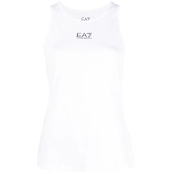 Women's top EA7 Women Jersey Tank - white