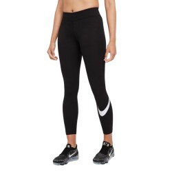 Women's leggings Nike Sportswear Essential Mid-Rise Swoosh Leggings - black/white
