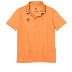 Boys' t-shirt Lacoste Boys' SPORT Roland Garros Edition Breathable Polo Shirt - orange/navy blue