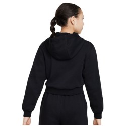 Girls' jumper Nike Sportswear Club Fleece Crop Hoodie - black/white